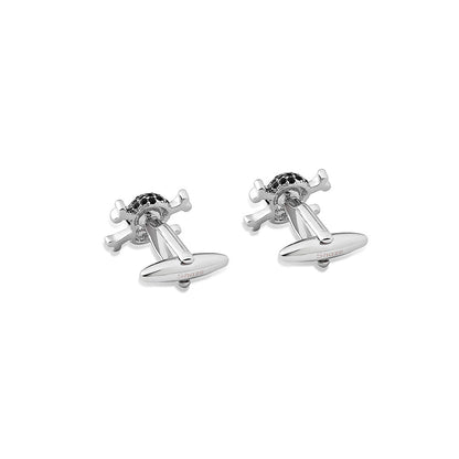 Shaze Skullptural Black Cufflinks