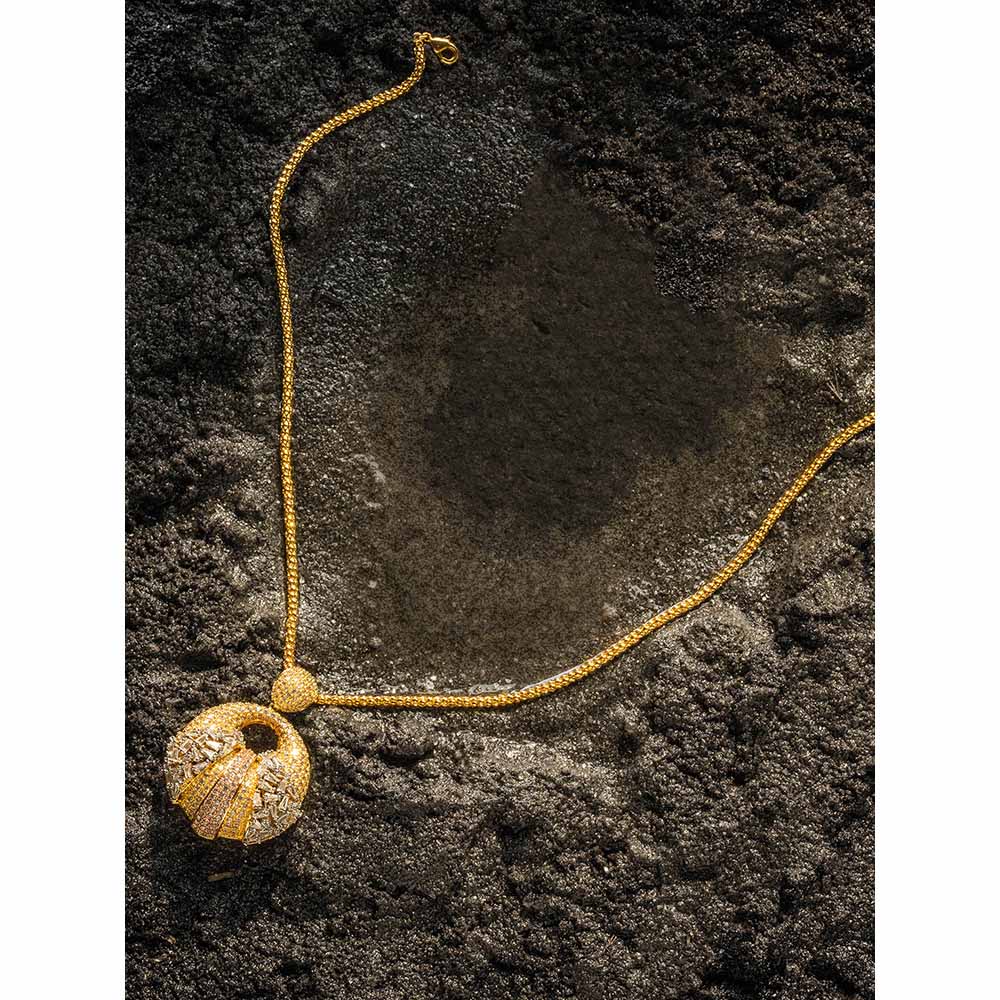 Shaze Nebula Light Three Tone Pendants Rhodium-Plated Jewellery