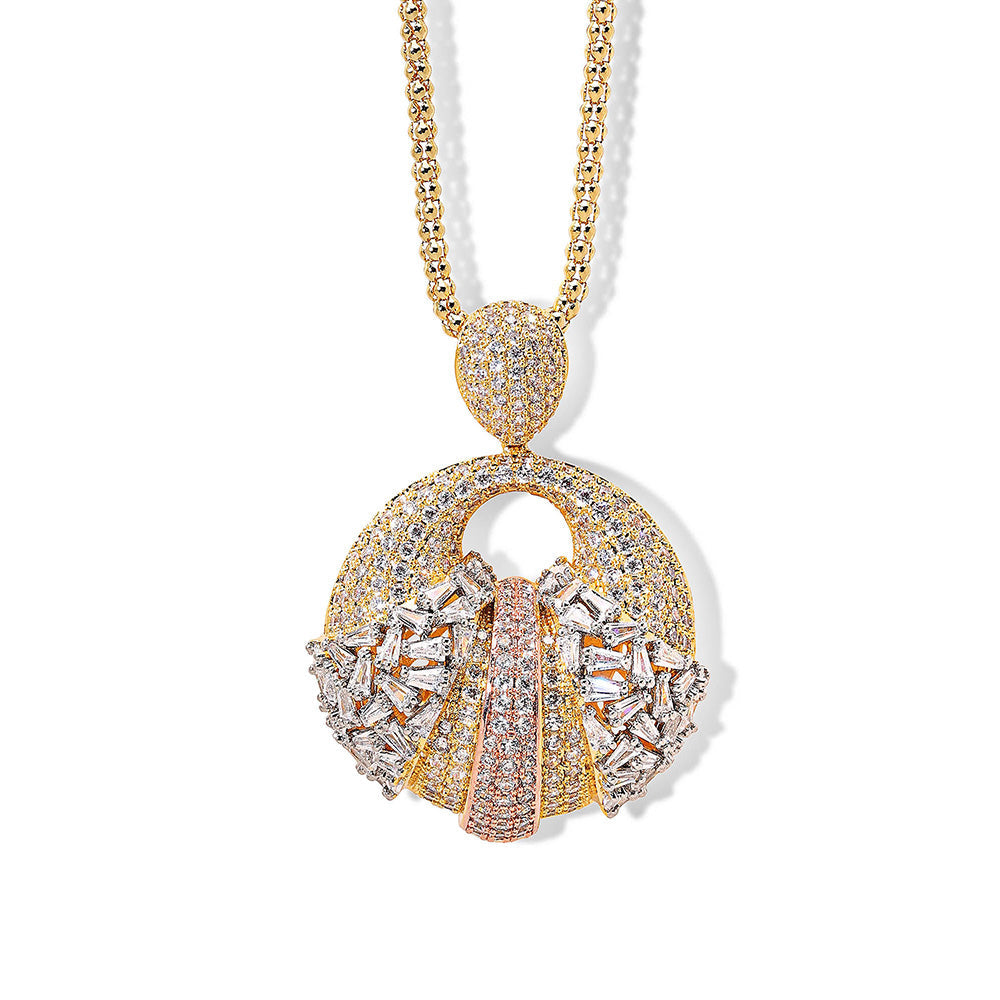 Shaze Nebula Light Three Tone Pendants Rhodium-Plated Jewellery