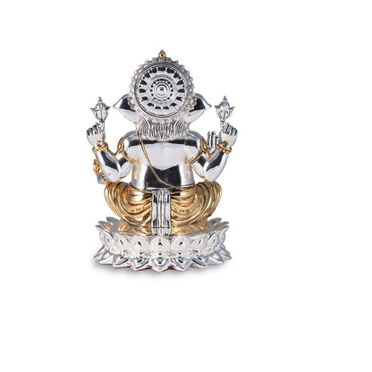 Shaze Lotus Ganesha- Gold & Silver Figurine