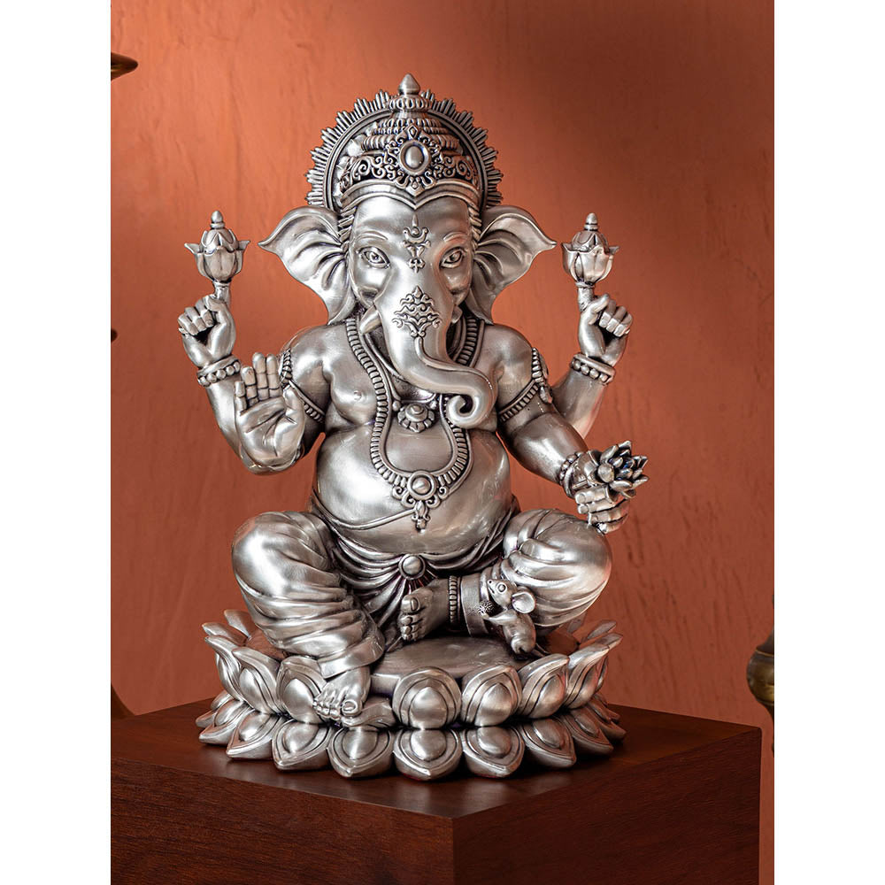 Shaze Lotus Ganesha- Satin Figurine