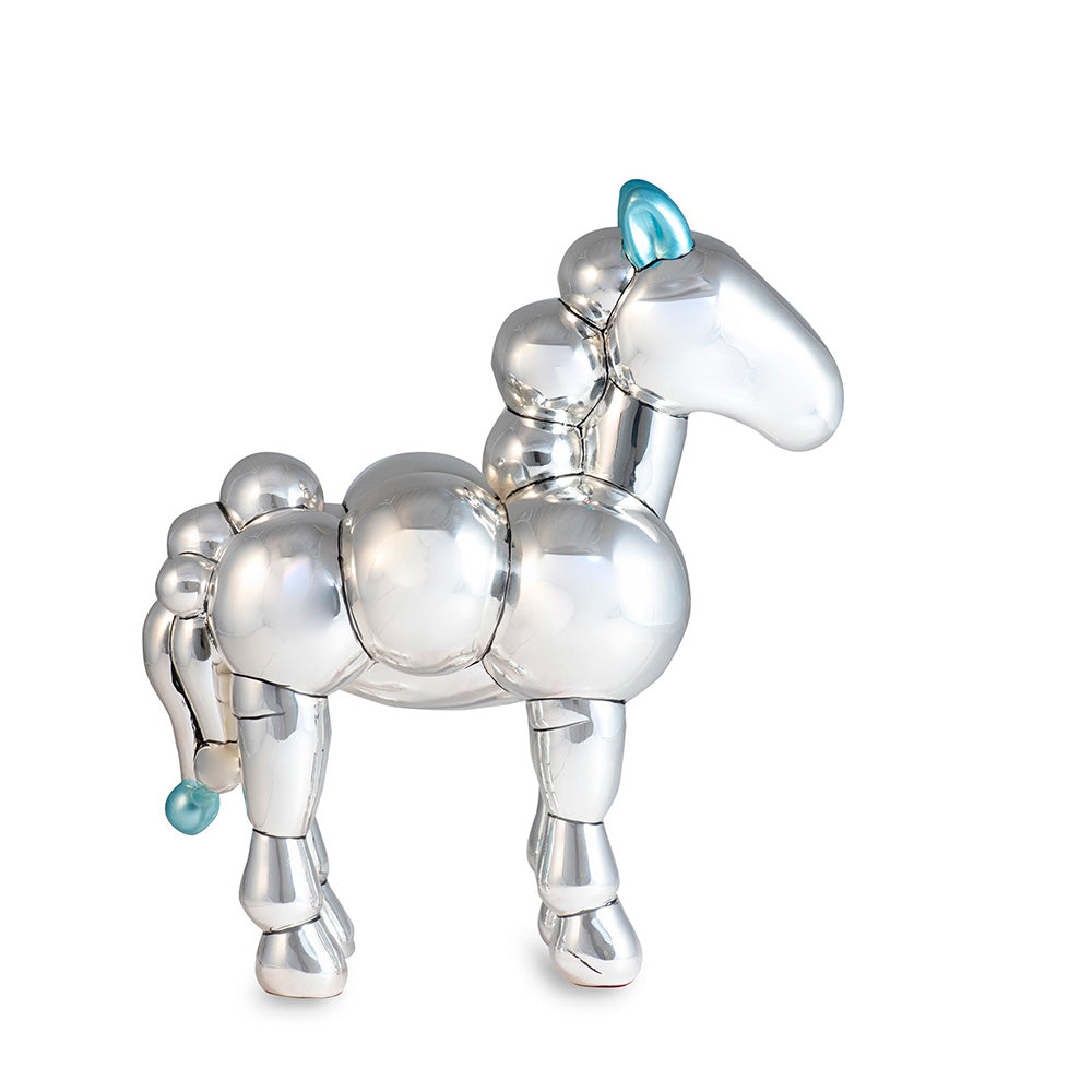 Shaze Silver Cyan Runner Figurine