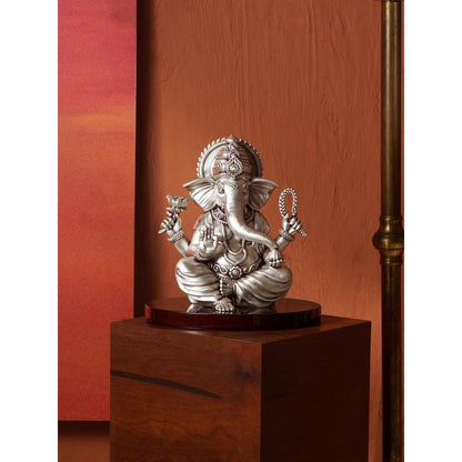 Shaze Silver Bless Ganesha Figurine