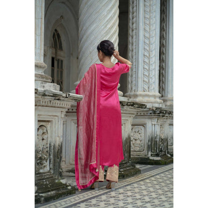 Sheela Suthar Pink Kurta with Pant and Dupatta (Set of 3)