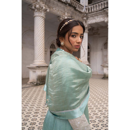 Sheela Suthar Mint Green Kurta with Pant and Dupatta (Set of 3)