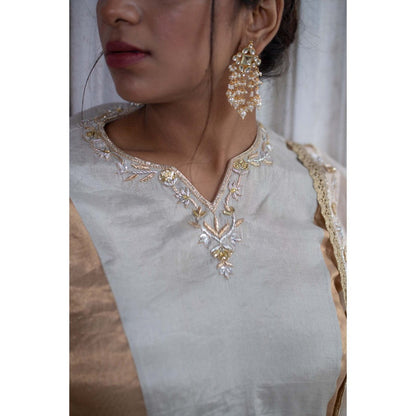 Sheela Suthar Ivory Kurta with Pant and Dupatta (Set of 3)