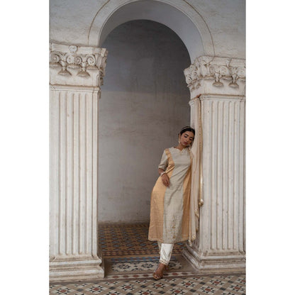 Sheela Suthar Ivory Kurta with Pant and Dupatta (Set of 3)