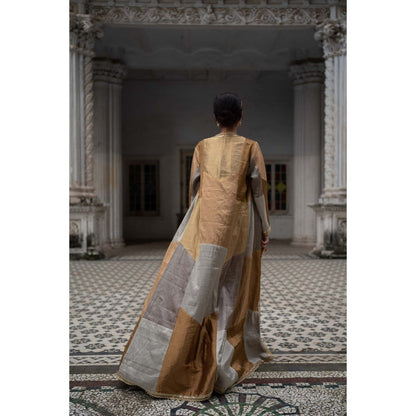 Sheela Suthar Multi-Colour Signature Tissue Long Shrug