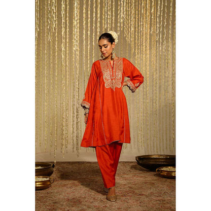 Sheetal Batra Mehreen Kurta & Salwar-Orange (Set of 2)