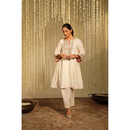 Sheetal Batra Meher Kurta & Salwar-Ivory (Set of 2)