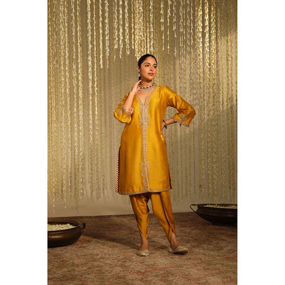 Sheetal Batra Umrah Kurta & Dhoti-Mustard (Set of 2)