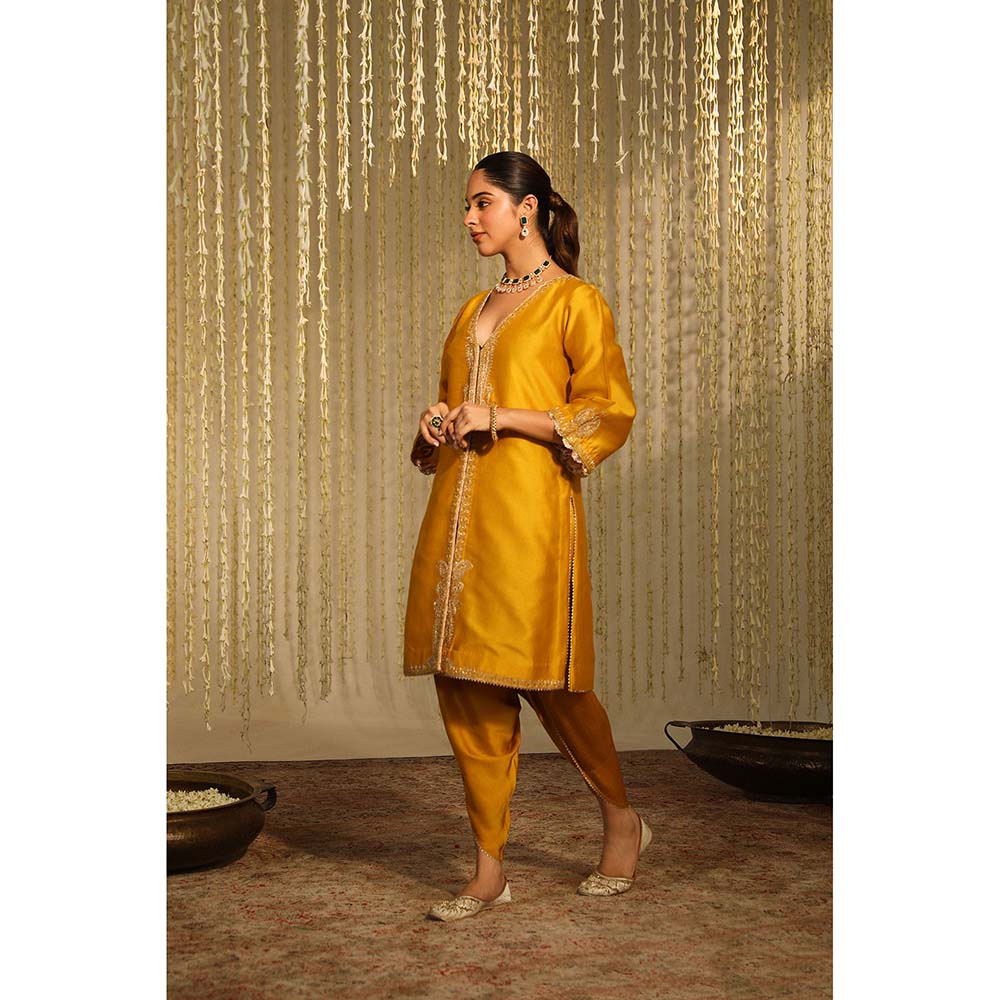 Sheetal Batra Umrah Kurta & Dhoti-Mustard (Set of 2)