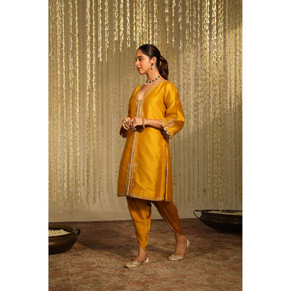 Sheetal Batra Umrah Kurta & Dhoti-Mustard (Set of 2)