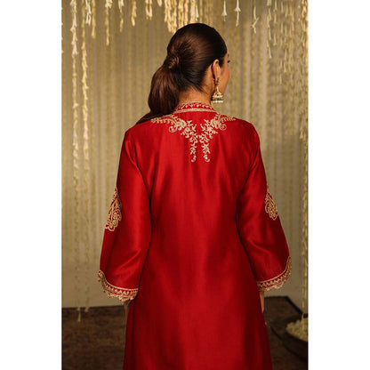 Sheetal Batra Gulbano Kurta & Dhoti-Red (Set of 2)