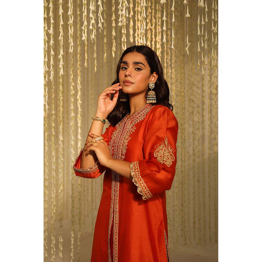 Sheetal Batra Gulbano Kurta & Dhoti-Orange (Set of 2)