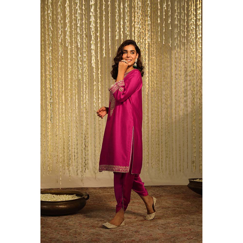 Sheetal Batra Enisa Kurta & Dhoti-Pink (Set of 2)