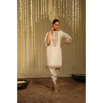 Sheetal Batra Enisa Kurta & Dhoti-Ivory (Set of 2)
