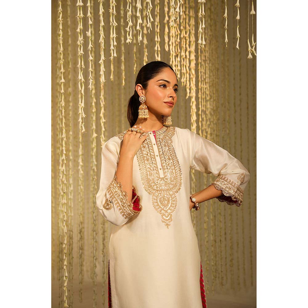 Sheetal Batra Enisa Kurta & Dhoti-Ivory (Set of 2)