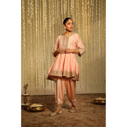 Sheetal Batra Warizah Kurta & Salwar with Dupatta-Pink (Set of 3)