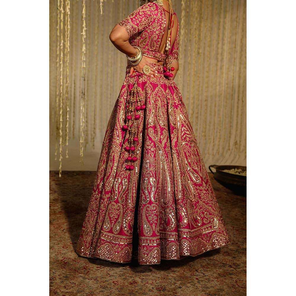 Sheetal Batra Amirah Lehenga & Blouse with Dupatta-Pink (Set of 3)