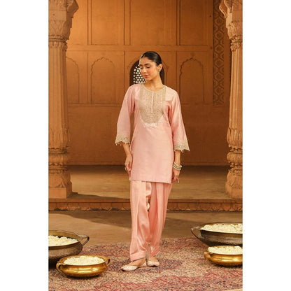 Sheetal Batra Pink Short Kurta With Salwar (Set of 2)