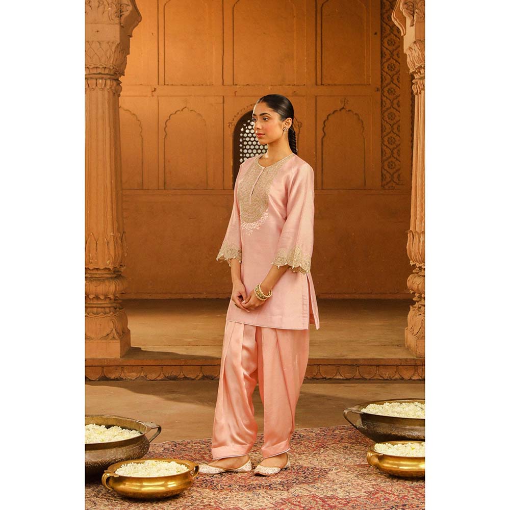 Sheetal Batra Pink Short Kurta With Salwar (Set of 2)