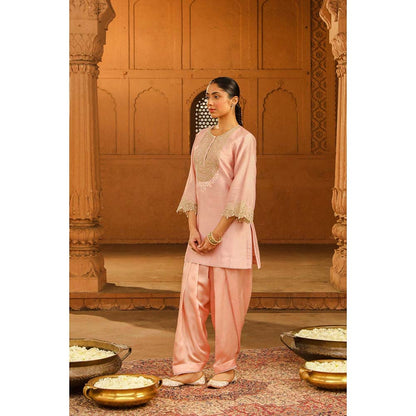 Sheetal Batra Pink Short Kurta With Salwar (Set of 2)