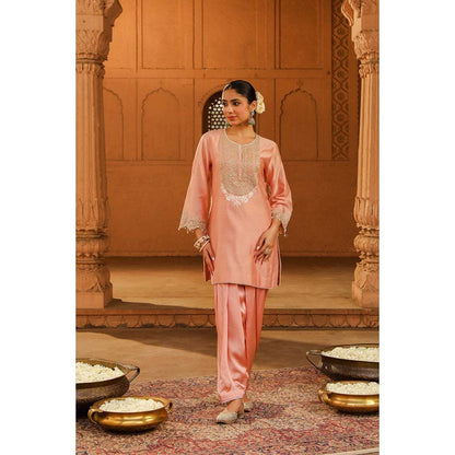 Sheetal Batra Pink Short Kurta With Salwar (Set of 2)