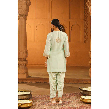 Sheetal Batra Green Short Kurta With Salwar (Set of 2)