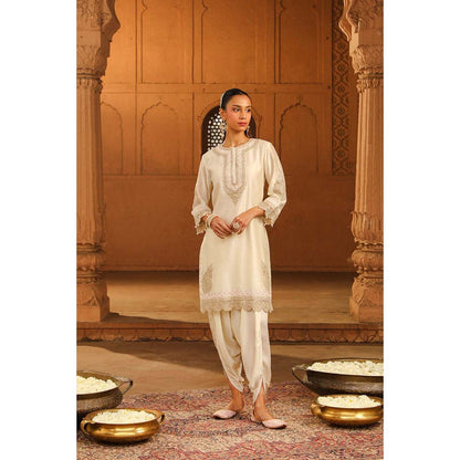 Sheetal Batra Ivory Short Kurta With Dhoti (Set of 2)