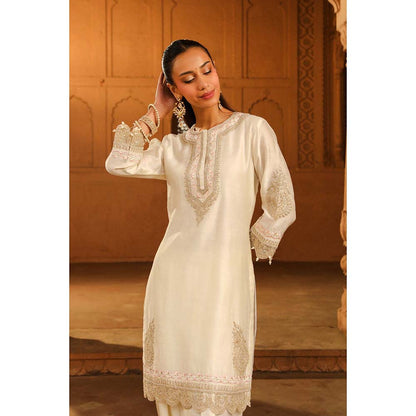 Sheetal Batra Ivory Short Kurta With Dhoti (Set of 2)