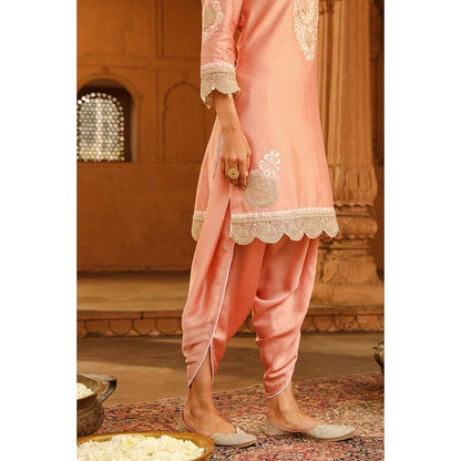 Sheetal Batra Peach Short Kurta With Dhoti (Set of 2)