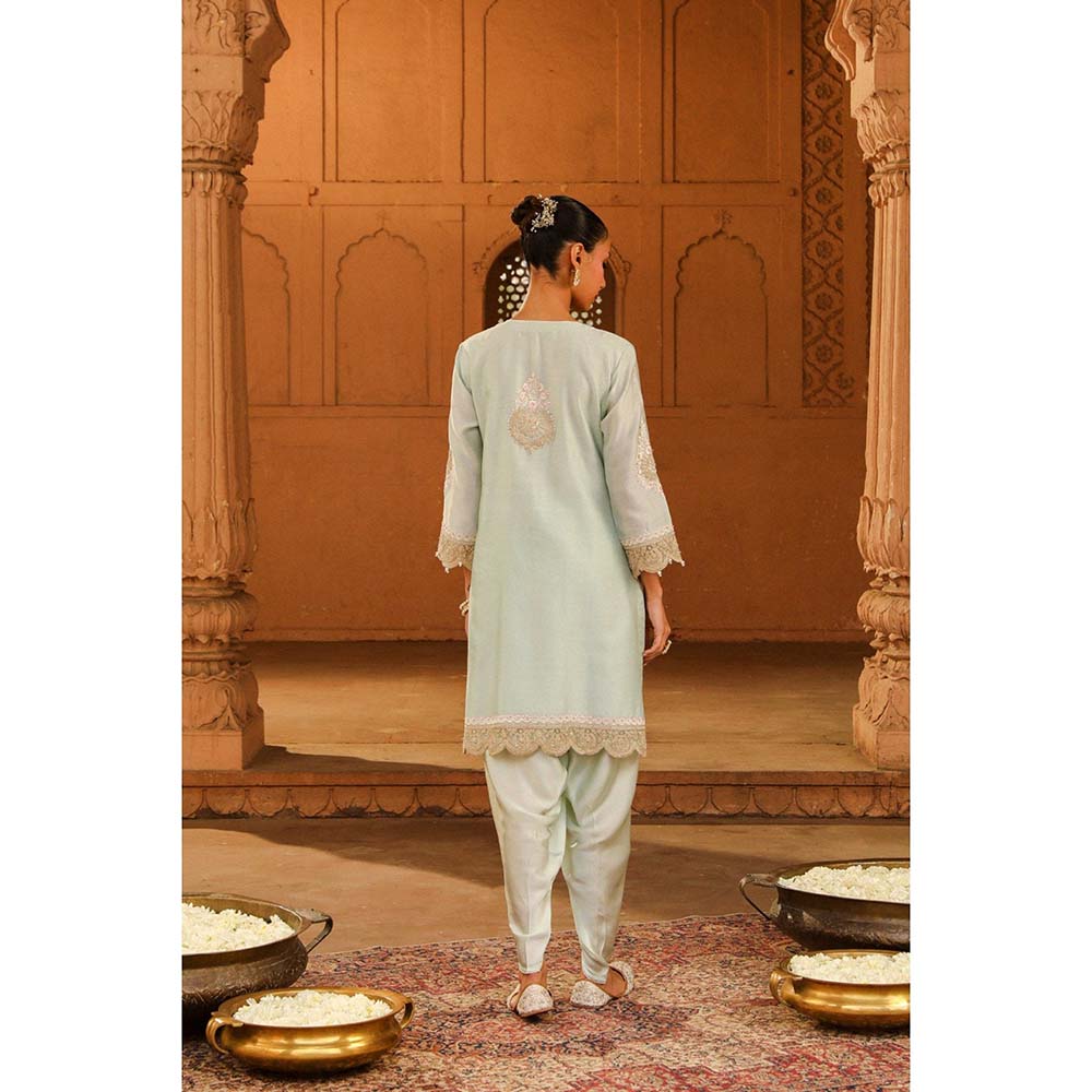 Sheetal Batra Blue Short Kurta With Dhoti (Set of 2)