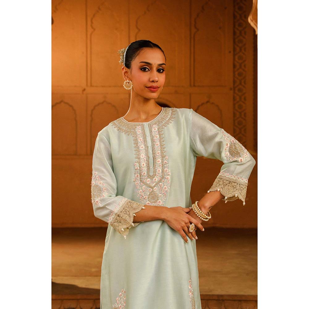 Sheetal Batra Blue Short Kurta With Dhoti (Set of 2)