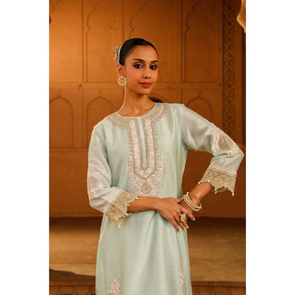 Sheetal Batra Blue Short Kurta With Dhoti (Set of 2)