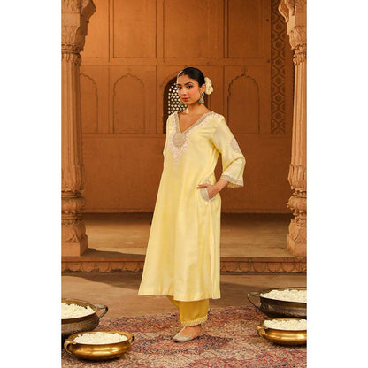 Sheetal Batra Yellow Kurta With Pant (Set of 2)