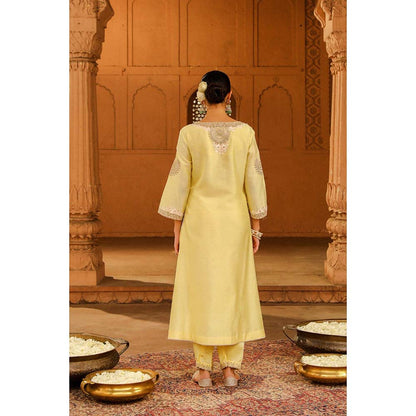 Sheetal Batra Yellow Kurta With Pant (Set of 2)