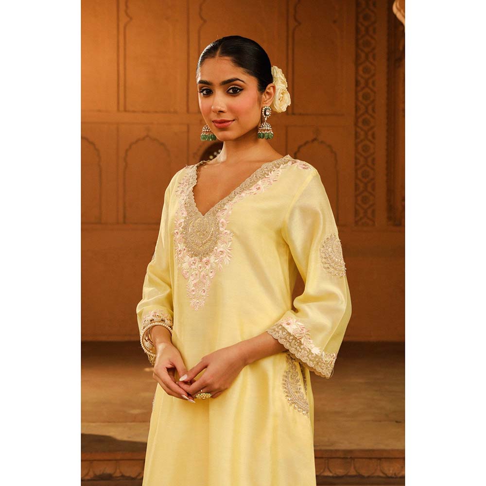 Sheetal Batra Yellow Kurta With Pant (Set of 2)