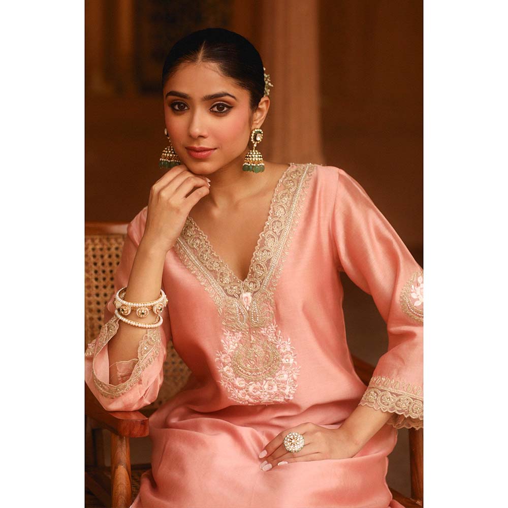 Sheetal Batra Pink Kurta With Pant (Set of 2)