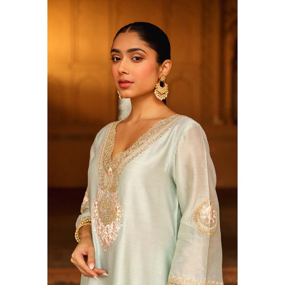 Sheetal Batra Blue Kurta With Pant (Set of 2)