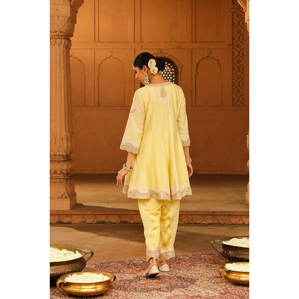 Sheetal Batra Yellow Short Kurta With Salwar And Dupatta (Set of 3)