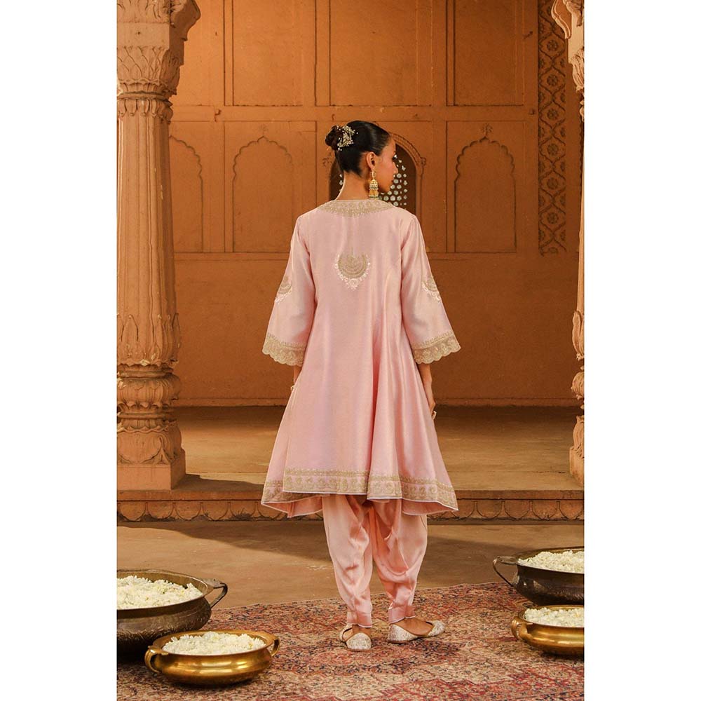 Sheetal Batra Pink Short Kurta With Salwar And Dupatta (Set of 3)