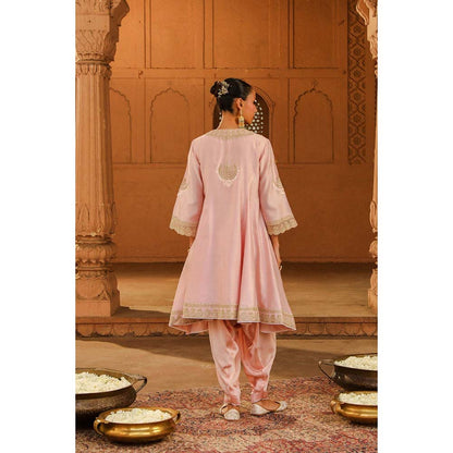 Sheetal Batra Pink Short Kurta With Salwar And Dupatta (Set of 3)