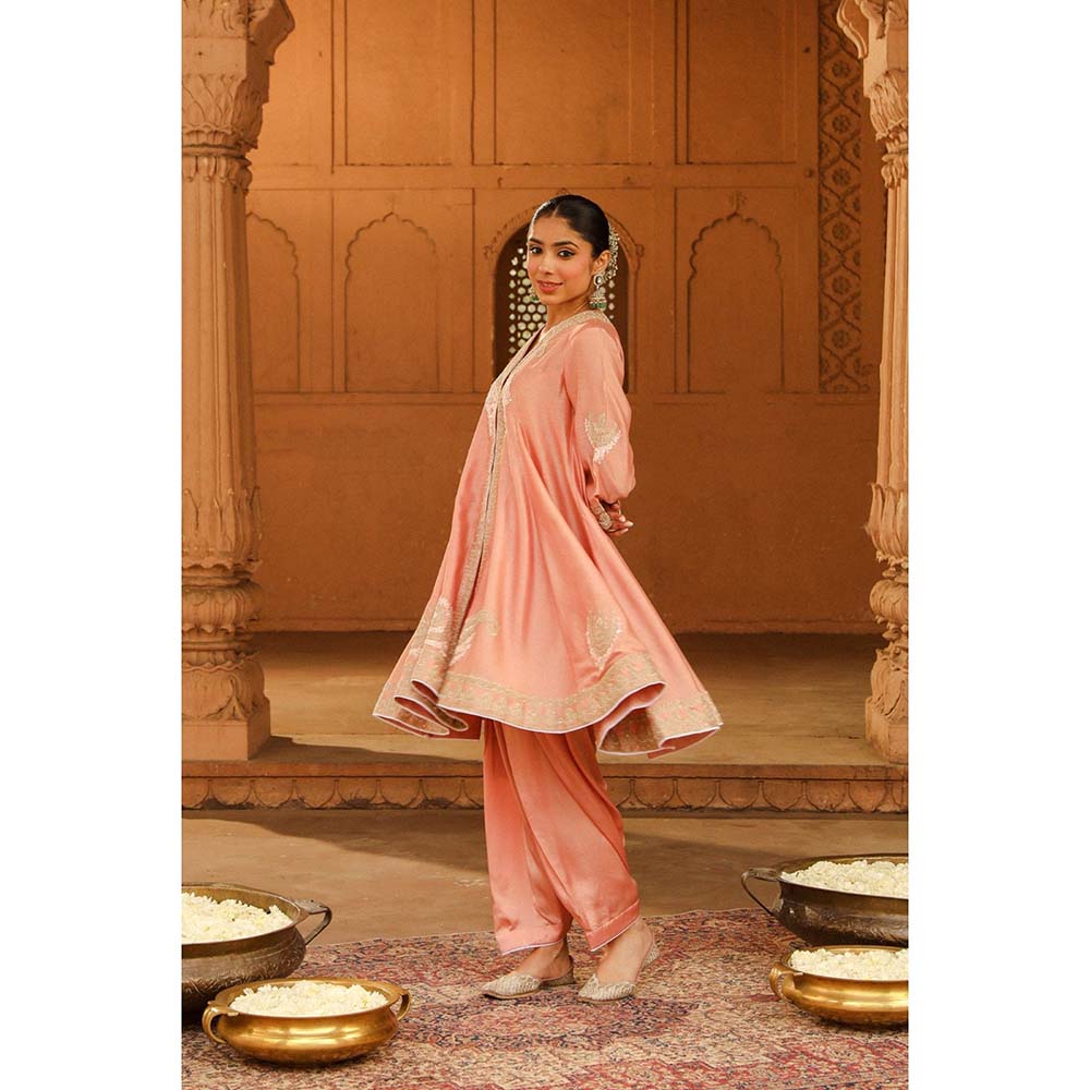 Sheetal Batra Pink Short Kurta With Salwar And Dupatta (Set of 3)
