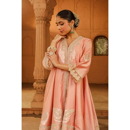 Sheetal Batra Pink Short Kurta With Salwar And Dupatta (Set of 3)