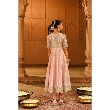 Sheetal Batra Pink Anarkali With Churidar And Dupatta (Set of 3)