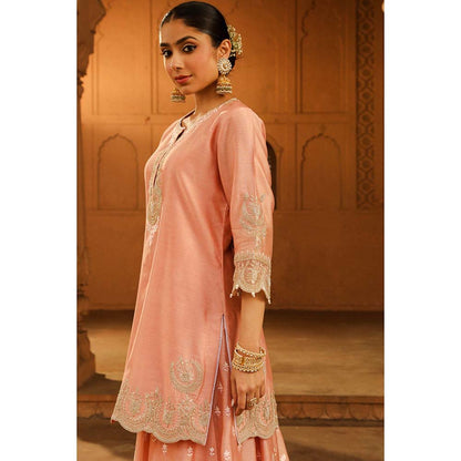 Sheetal Batra Pink Kurta With Sharara And Dupatta (Set of 3)