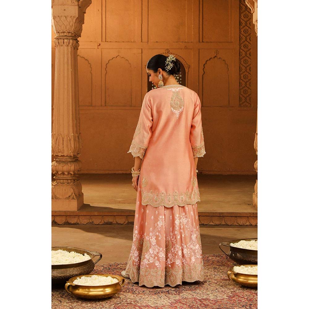 Sheetal Batra Pink Kurta With Sharara And Dupatta (Set of 3)