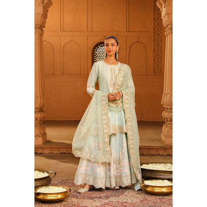 Sheetal Batra Green Kurta With Sharara And Dupatta (Set of 3)