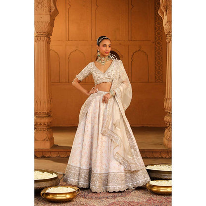 Sheetal Batra Ivory Lehenga With Blouse And Dupatta (Set of 3)